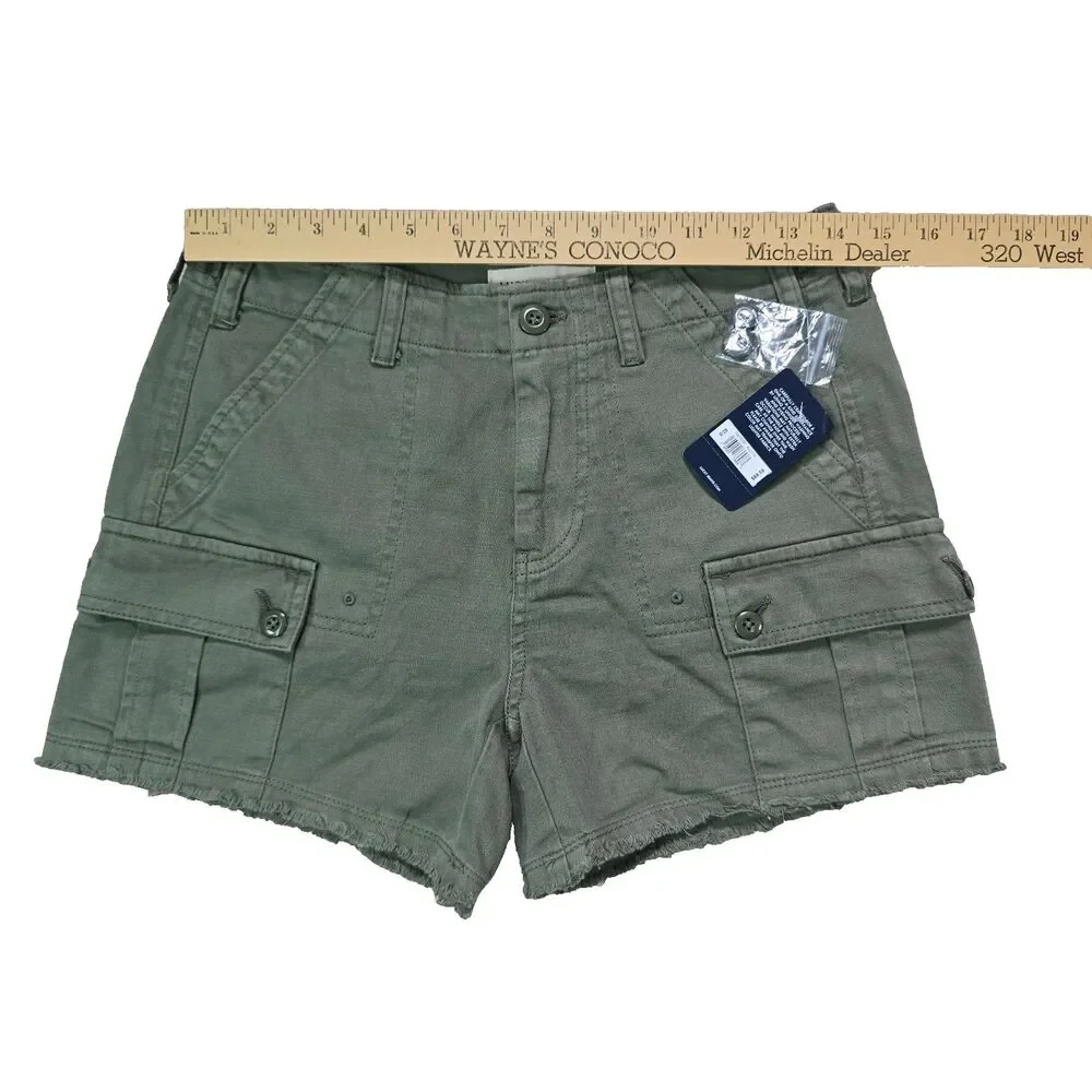 Lucky Brand Green Raw Hem Cargo Shorts Women's Size 25 NWT